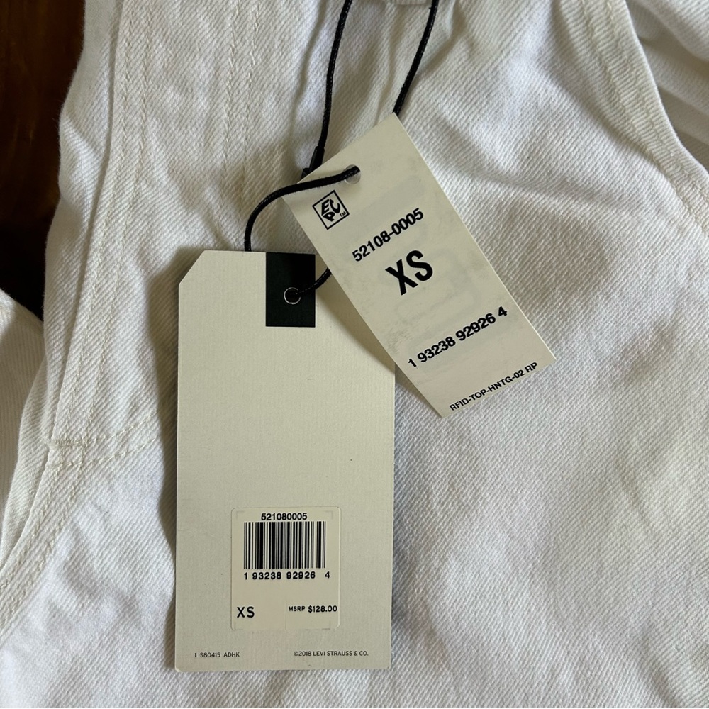 Levi's Premium Women's White Bib Overalls Jeans - Picture 3 of 14